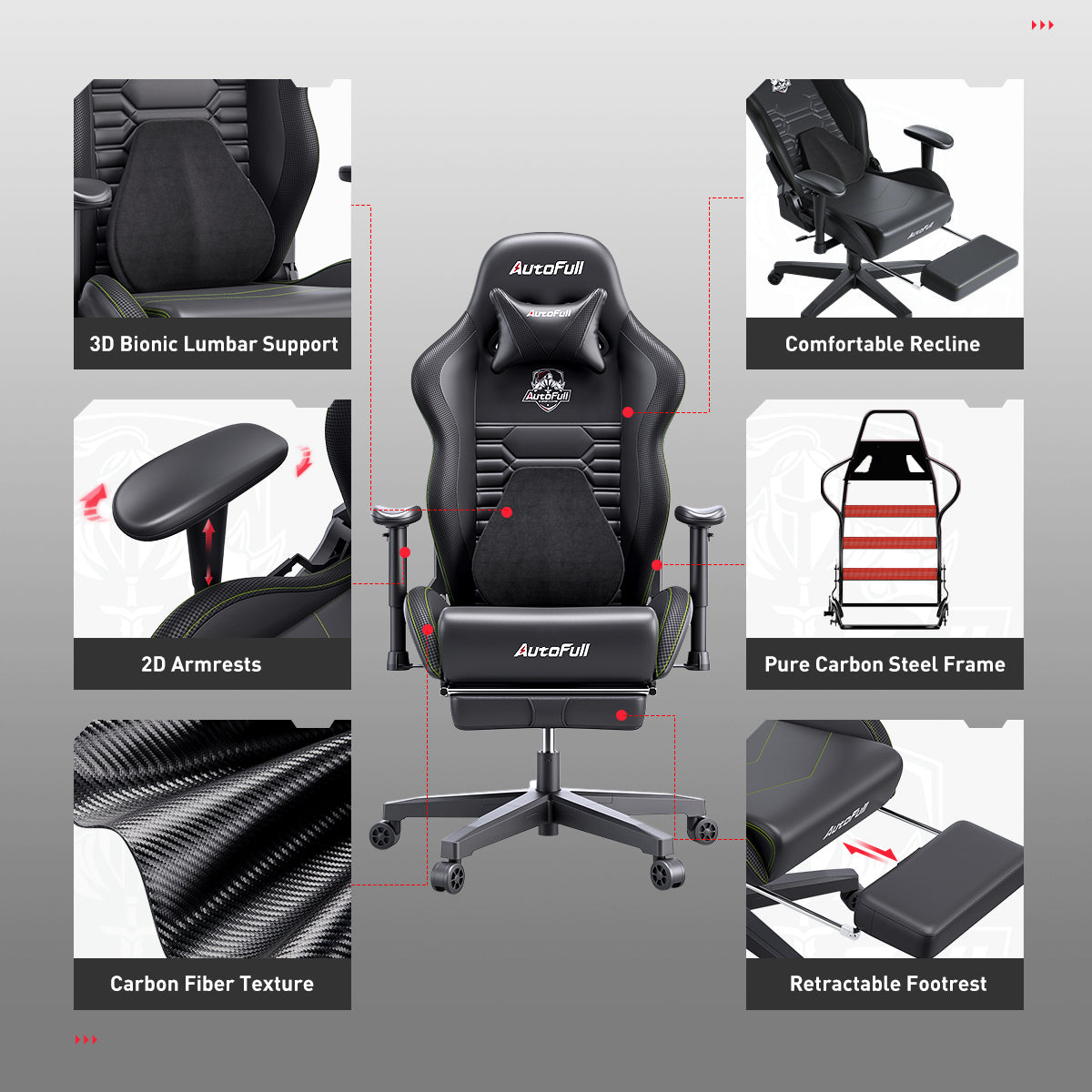 AutoFull C3 Gaming Chair Black