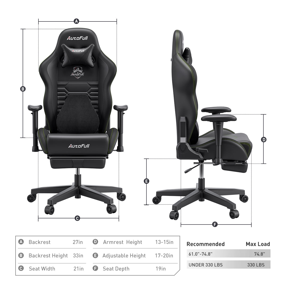 AutoFull C3 Gaming Chair Black